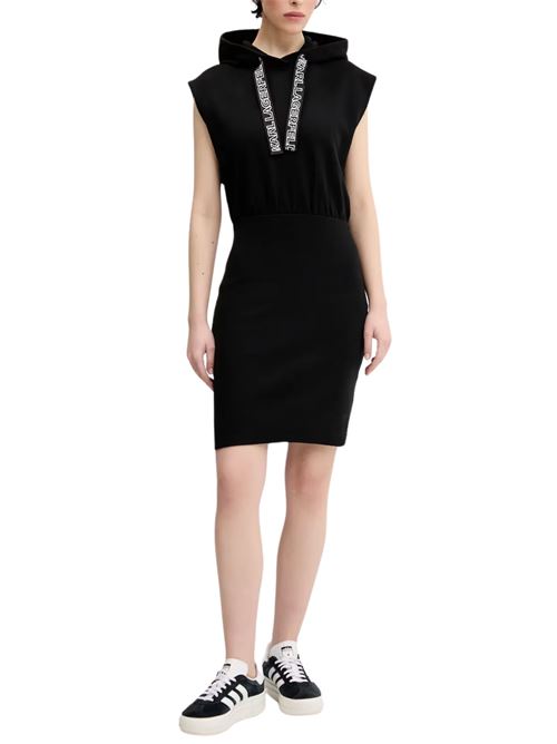 Abito donna nero in maglia fine elasticizzato Karl Lagerfeld jeans | A2W13033999
